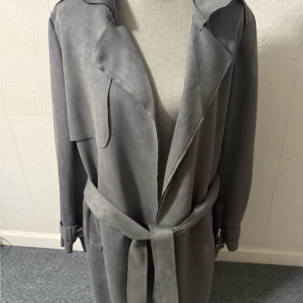 NWT. Love for Humanity Charcoal Trench Coat.